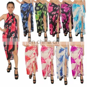 Lofbaz Women's Beach Pareo Sarong Fringeless Wrap Dress Rayon Sexy Cover-up Swimwear Summer thumbnail-1