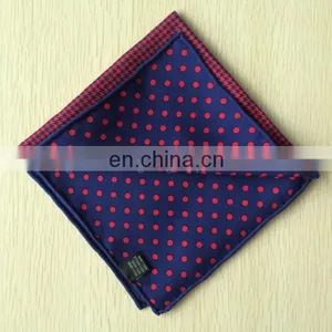 Hand Rolled Reverisible Silk Pocket Square Top Quality thumbnail-1