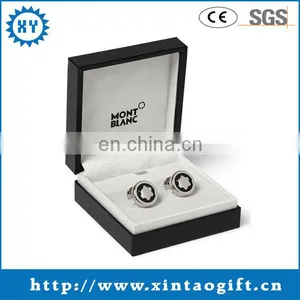 Accept Custom Stainless Steel Cufflink Blanks Use Velvet Cufflink Box thumbnail-1
