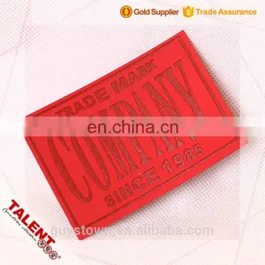 Custom Thin Cow Skin Hot Stamping Embossed Pattern Die Cut Shape Leather Label thumbnail-4