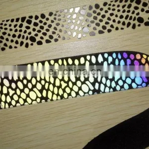Fashion Rainbow Reflective Ribbon,Reflective Logo, High Lights Heat Transfer Rainbow Color in Safety Cloth thumbnail-1