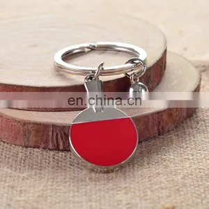 Custom Sport Key Holder Ball Badminton Keyring Metal 3d Mini Badminton Keychain Metal for Club Game Gifts thumbnail-2