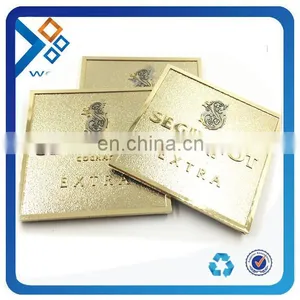 Square Gold Metal Nameplates With Engraved Logo thumbnail-1