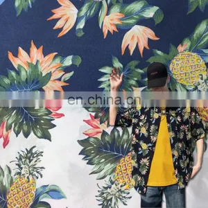 Fashional Hawaiian Printed Fabric Brushed Peach Skin Fabric For Beach Shorts/Shirt thumbnail-1