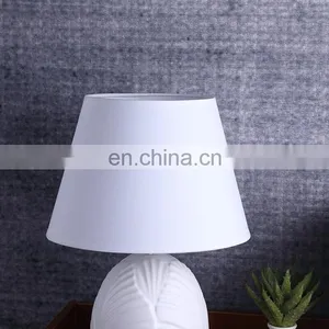 Hot Sale Cheap Wholesale White Ceramic Modern Nightstand Lamps for Hotel Home Decor thumbnail-2