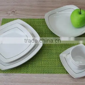 15PCS Elegance Fine Square Shaped Porcelain Dinner Set thumbnail-2