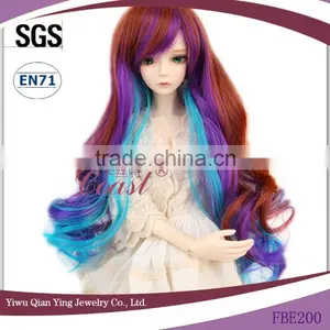 Fahion Long Curly Colorful Doll Hair Wigs thumbnail-1
