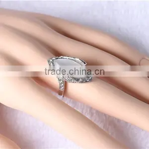 Trendy Silver Cat Eye Stone Rings,middle Finger Ring thumbnail-2