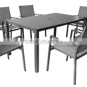 2016 Hot Sell Modern Outdoor Furniture 1+6 Table Set thumbnail-1
