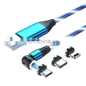 Hot Selling 540 Degree Rotation Wholesale 3 in 1 Connectors Magnetic Usb Cable Charging Cable For Smartphone thumbnail-2