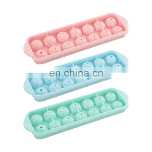 14 Grid 3D Round Balls Ice Molds Plastic Molds Ice Tray Home Bar Party Ice Hockey Holes Making Box Molds With Cover DIY Moulds thumbnail-1