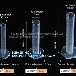 25ml 100ml 250ml 500ml Plastic Liquid Measurement Graduated Measuring Cylinder, Wholesale Laboratory Transparent PP Plastic Graduated Measuring Cylinder thumbnail-2