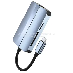 Aluminum Alloy USB Hub 8 in 1 Hub HDMI*1+RJ45+USB3.0*1+USB2.0*1+micro SD*1+SD*1+PD*1+PD2.0*1 thumbnail-5