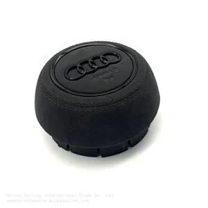 For Audi A4 B9 Alcantara Leather Steering Wheel Airbag Cover Trim Cover White/Black/Red Stitching thumbnail-2