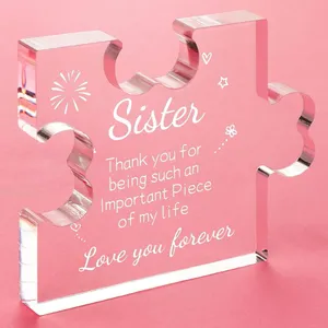 Wholesale Acrylic Puzzle Plaque Desk Decorations for Best Friend Sister Girls Women BFF Birthday Friendship Graduation Mothers Day Gifts Card thumbnail-1