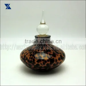 Modern Leopard Print Art Cased Glass Perfume Bottle, Scent Bottle Hand Made thumbnail-1
