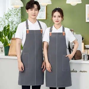 Bulk Custom Branding Waterproof Slide-Buckle Apron Breathable Polyester 5 Colors for Cleaning Kitchen Usage Chef's Bib Waist thumbnail-4