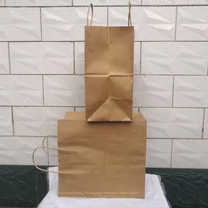 Customized Kraft Paper Handbags for Takeaway Coffee, Shopping, Clothing, Gifts, Etc. thumbnail-1