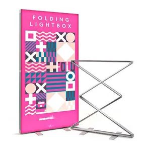 New Design Foldable Folding Advertising Fabric LED Exhibition Double Side Sign Display Tradeshow Displays thumbnail-1