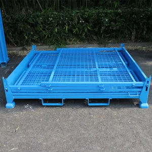Foldable Wire Mesh Stillage Cage for Textile & Garment Factory, Fabric & Apparel Storage Container thumbnail-2