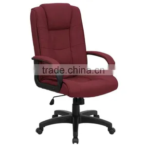 High Back Burgundy Fabric Executive Office Chair thumbnail-1