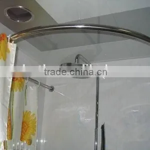 Bathroom Stainless Steel Shower Curtain Pole Shower Rod thumbnail-2