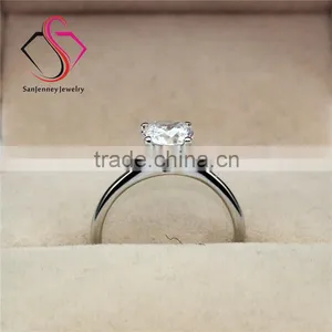 Round Brilliant Cut Moissanite Solitaire 4 Prong 1 Carat 6.5mm Center 14k White Yellow Gold Diamond Engagement Ring thumbnail-3