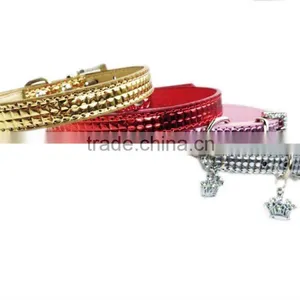 Wholesale Pet Supplies High Gloss Surface Crown Pendant Dog Collars thumbnail-3