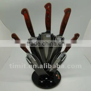 8pcs Stainless Steel Color Wood Handle Good Quality Kitchen Knife thumbnail-1