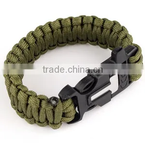 Bracelet Paracord Whistle Gear Flint Fire Starter Kits Outdoor thumbnail-1