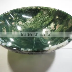 Moss Agate Stone Bowl thumbnail-1
