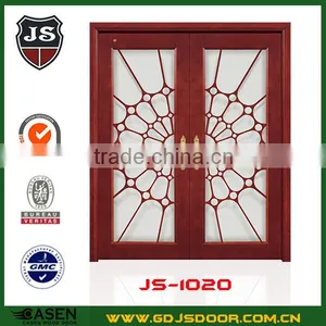 Frosted Glass Double Wooden Door thumbnail-1