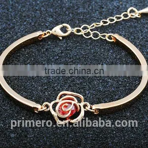 Wholesale Jewelry Women Fashion Cute Flower Crystal Party Chain Link Bracelets Bangles thumbnail-4