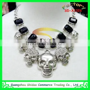 New Style Diamond Statement Necklace For Skull Pattern thumbnail-1