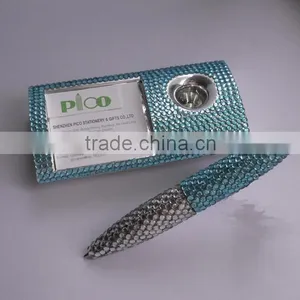 Metal Magnetic Table Pen and Notepad With Rhinestone for Promotion thumbnail-2
