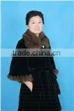 Long Black Mink Fur Coat With Different Color Collar thumbnail-1