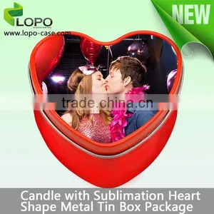 Heart Shaped Sublimation Customed Metal Tin Candle Holder for Lovers thumbnail-5