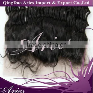 Wavy100% Peruvian Remy Full Lace Frontal Wig #1B Top Quality thumbnail-1