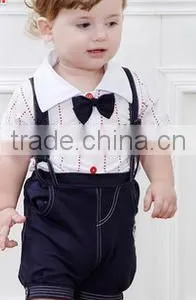 New Kids Summer Clothes Boy Girl Baby Baby Bib Shorts T-shirt Gentleman Two Piece thumbnail-2
