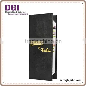 Custom Design Restaurant Menu Holder, PU Leather Cover Drink Menu Book/leather File Folder thumbnail-5