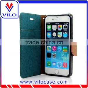 High Quality Jean Cloth Leather Case for IPhone 6S, Flip Stand Phone Cover for IPhone 6s thumbnail-6