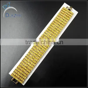 Latest More Row Fake Hip Hop Gold cz Bracelets thumbnail-2