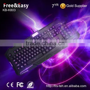 3 Color LED Backlit Waterproof Wired Gaming Keyboard thumbnail-5