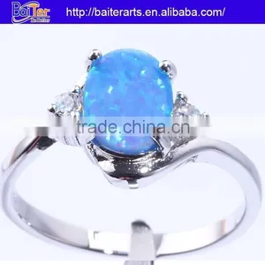 Hot !Custom 925 Sterling Silver Bridal Set Opal Engagement Rings thumbnail-1