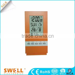 Hot Sale Brown Plastic Clock , Fashion Style Table Top Clock thumbnail-2
