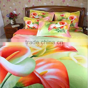 2015 Fashion Reactive Printed Flower 100% Natural Cotton 3d Bed Cover Set thumbnail-2