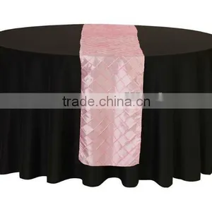 Pink Pintuck Taffeta Table Runner for Weddings thumbnail-1