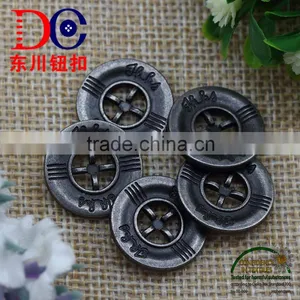 Silver Metal Two Eyes Sew Button,Metal Buttons for Jackets thumbnail-5