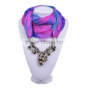 2016 New Trendy Cozy Noble Thin Silk Floss String 5 Flake Pattern Beads Scarf Women (SC150184) thumbnail-4