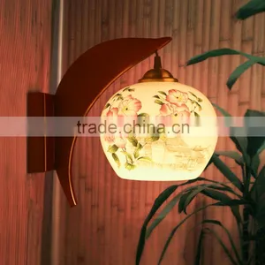 Jingdezhen Ceramic Wood Craft Ball Modern Hotel Wall Lamp thumbnail-1